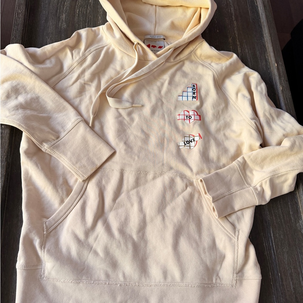 Scotch & Soda Cream Hoodie with Graphic Accents